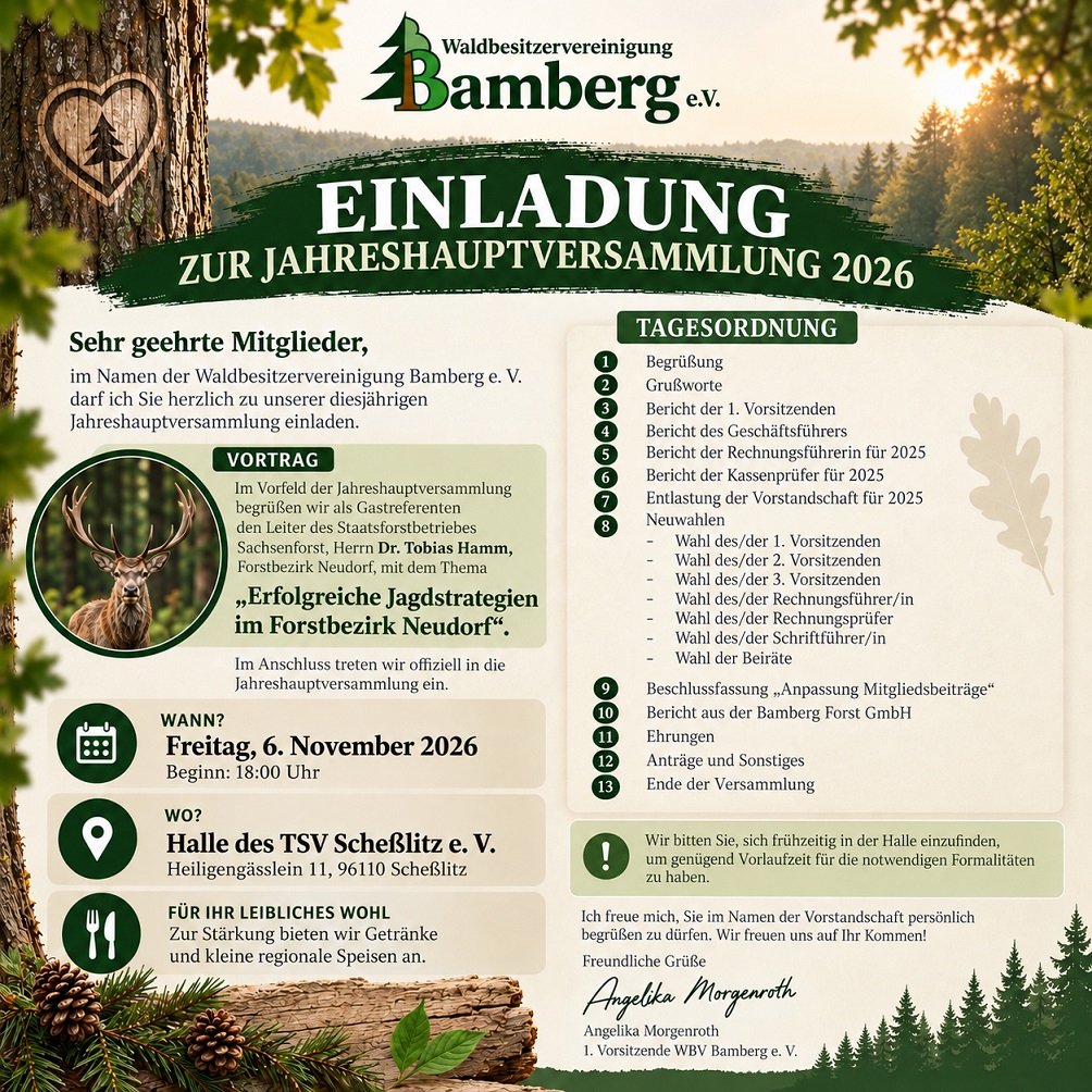 Einladung zur Jahreshauptversammlung 2